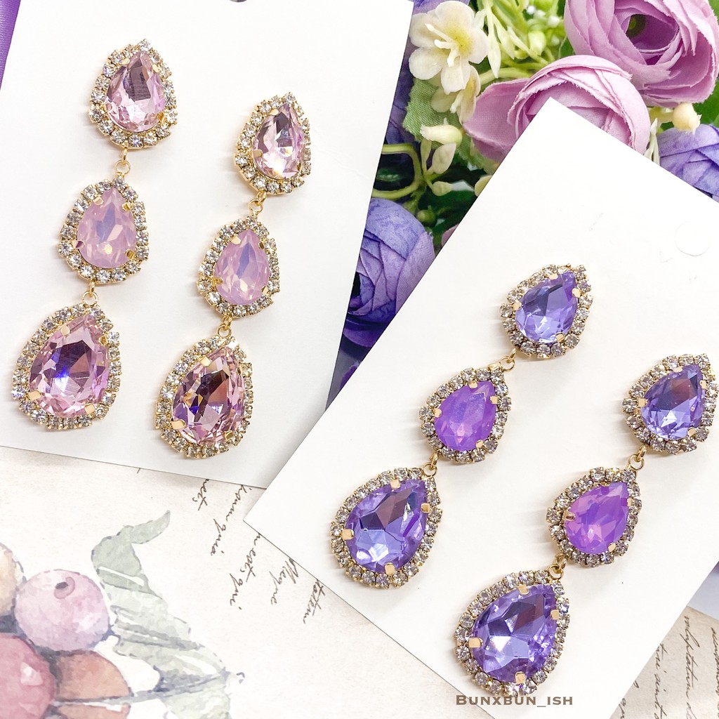 Khuyên Tai Dáng Dài Mặt Đá Sáng Phong Cách Cổ Điển Sang Trọng | reminisence earrings