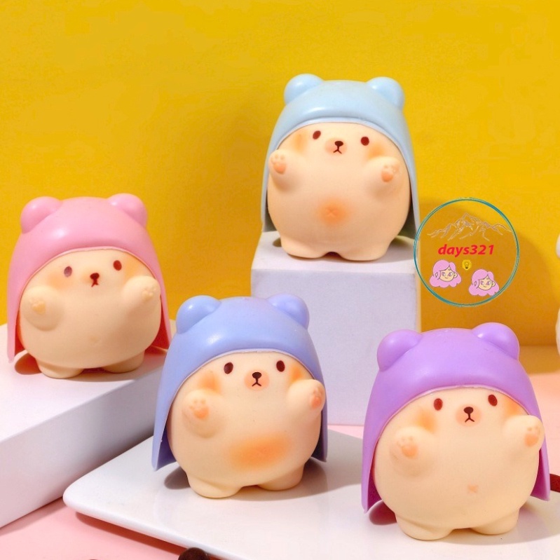 Gấu Mặc Áo Choàng Squishy đồ chơi bóp giải nén giải tỏa căng thẳng mềm mịn đáng yêu