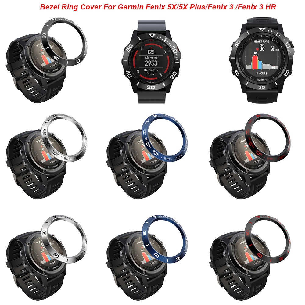 Viền đồng hồ bezel 26mm bằng kim loại chống trầy xước dành cho Garmin Fenix 5x/5x Plus/Fenix 3/fenix3 Hr