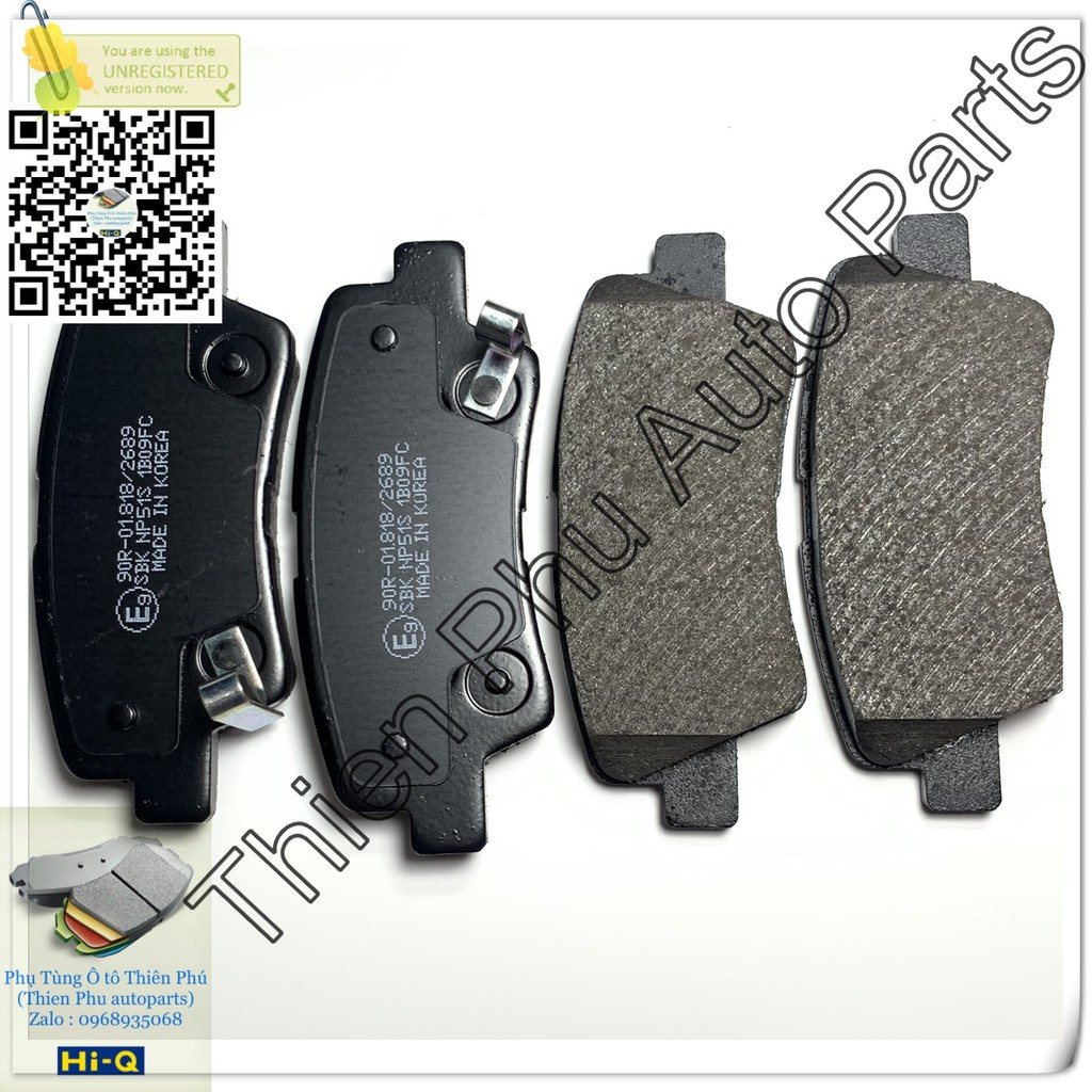 Má phanh chính hãng Hi-Q cho Tucson sau  + Accent SPORTAGE - Bố thắng sau.OEM Brake Pad: 58302-D3A00