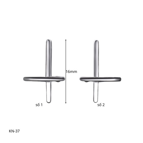 Khuyên tai nam bạc 925 mặt chữ thập độc đáo, cá tính, unisex (1 chiếc) | GEMY SILVER KN37
