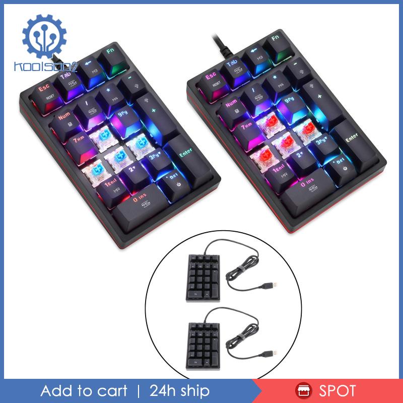 Bàn Phím Số Mini Koolsoo2 K24 21 Phím USB-C RGB Dành Cho Game Thủ