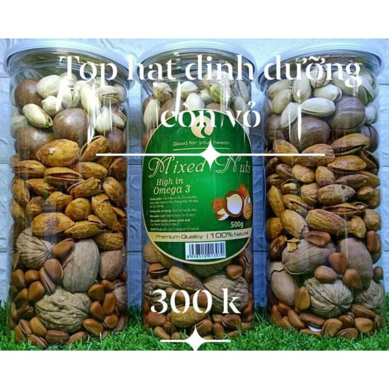 500g Mix hạt dinh dưỡng óc chó, hạnh nhân,hạt điều ,macca,..