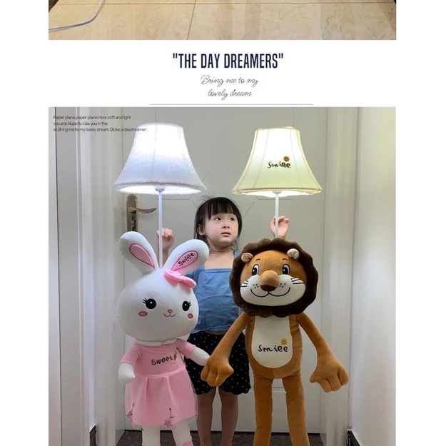 Đèn cây hình thú 3D hoạt hình nhồi bông dễ thương cho bé