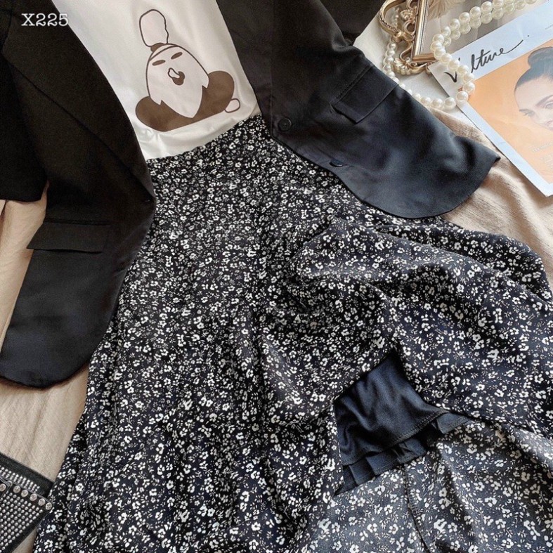 SÉT ÁO THUN + CHÂN VÁY HOA MẪU MỚI TINH 2021