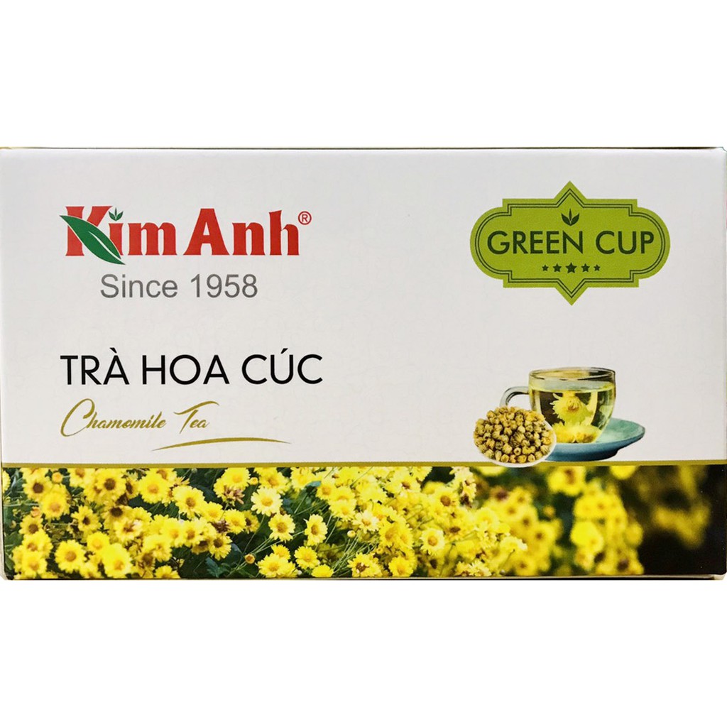 Trà Hoa Cúc túi lọc - Thương Hiệu Kim Anh, thanh nhiệt, ngủ ngon, không gây cồn cào, hộp gồm 25 túi lọc