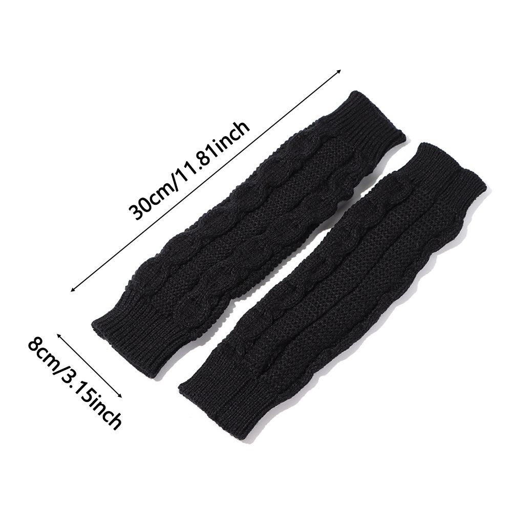 Găng Tay Dệt Kim Hở Ngón Giữ Ấm Nhiều Màu Thời Trang Mùa Đông Cho Nữ
