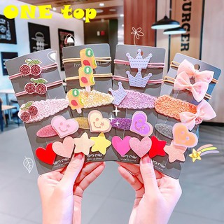 Set dây buộc tóc + kẹp tóc đính nơ xinh xắn cho bé gái