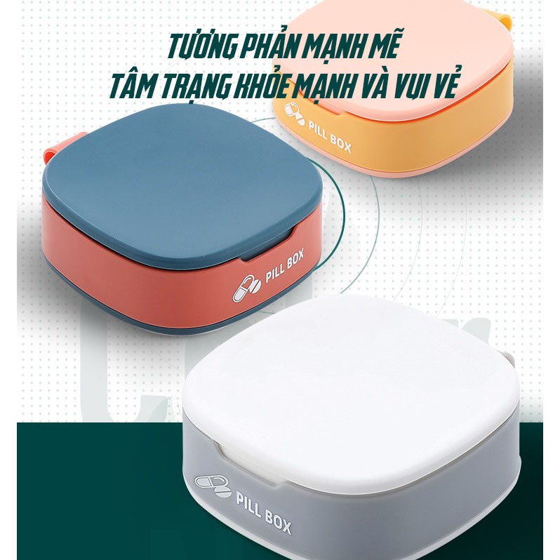 Hộp Đựng Thuốc Mini Tiện Lợi Chia 4 Ngăn