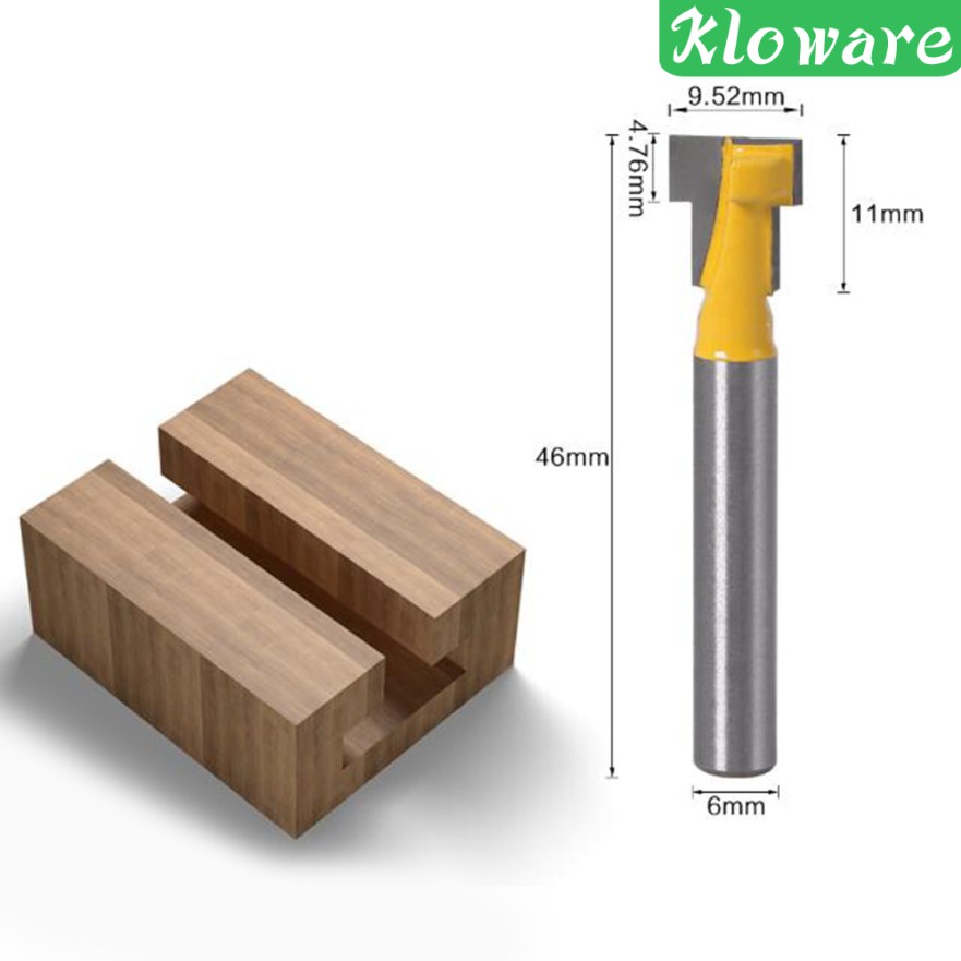 Mũi Phay Gỗ Hình Chữ T Thân 6MM Bằng Cacbua Tiện Dụng