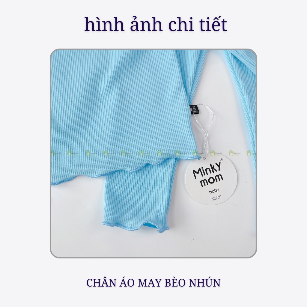 Bộ Dài Tay Cho Bé Gái Minky Mom Vải Thun Gân Bèo Nhún Dễ Thương, Đồ Bộ Cho Bé Mặc Ở Nhà MKMTD2216