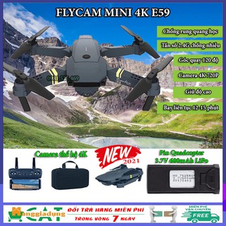 [Mã giảm giá 50K] Máy bay điều khiển, Flycam, Flycam giá rẻ E59 điều khiển từ xa, camera 4K 720P chống rung quang học