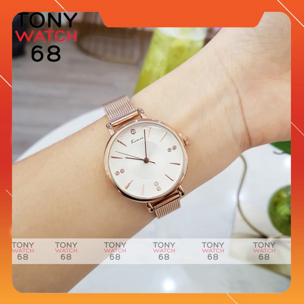 GIÁ RẺ NHẤT Đồng hồ nữ Kimio dây vàng hồng mặt số ngọc đơn giản hàng cao cấp chống nước chính hãng Tony Watch 68 GIÁ RẺ