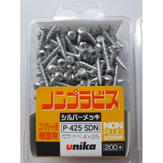 Vít bắt bê tông, tường Unika P425 (đầu dù) không dùng tắc kê nhựa