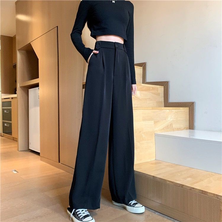 Quần Tây Ống Đứng Lưng Cao Thời Trang Cho Nữ