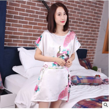 Đầm ngủ chất liệu phi bóng thiết kế quyến rũ cho phái nữ áo hở lưng bộ pijama nữ bra cotton đồ bộ thể thao áo lót không