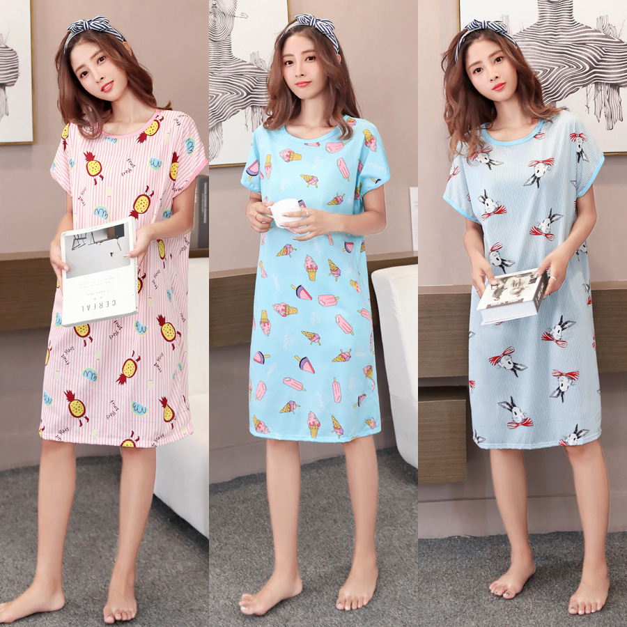 Đầm Ngủ Cotton Họa Tiết Hoạt Hình Phong Cách Hàn Quốc Cho Nữ | WebRaoVat - webraovat.net.vn