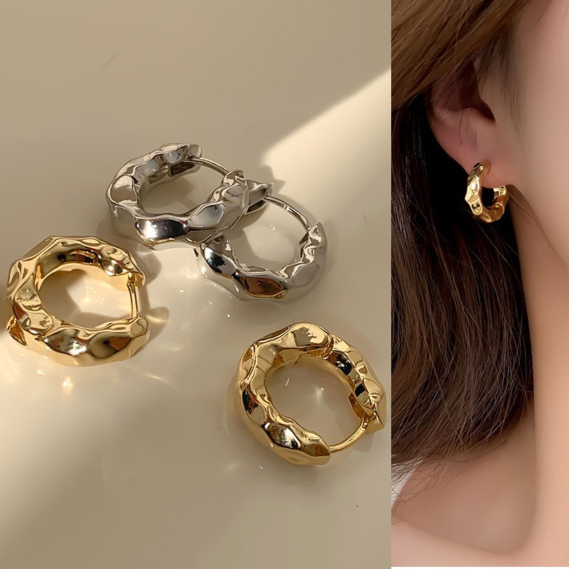 Khuyên Tai Kim Loại Đơn Giản Thời Trang Cho Nữ
