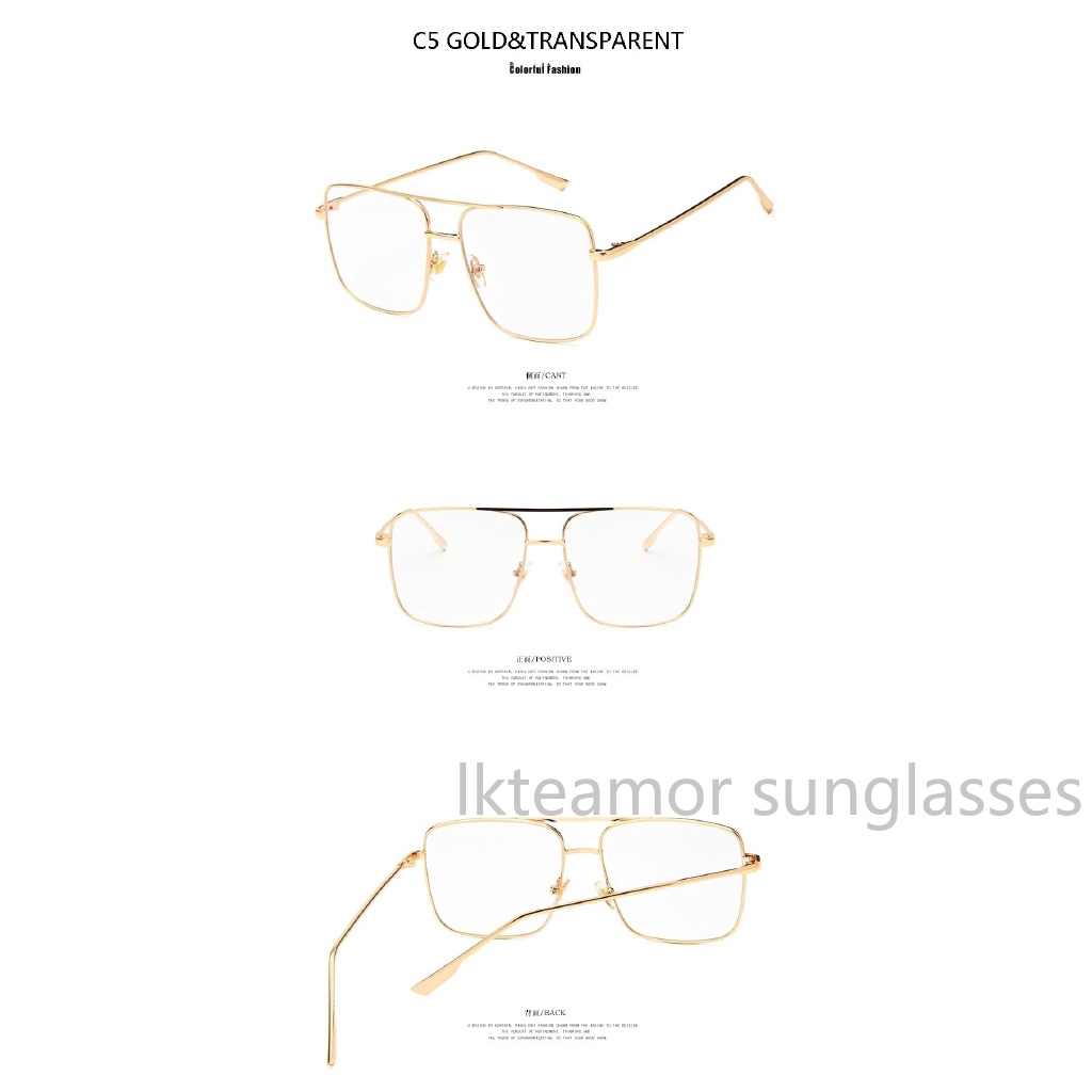 Kính mát kích thước lớn gọng kim loại phong cách sang trọng cho nam và nữ