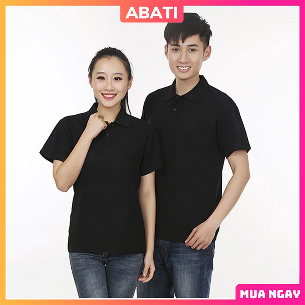 Áo polo nam nữ đẹp cao cấp có cổ tay ngắn vải poly dày dặn thoáng mát form rộng unisex trơn vnxk chính hãng ABATI