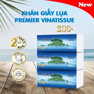Khăn giấy lụa rút Premier Vinatissue 280 tờ ]