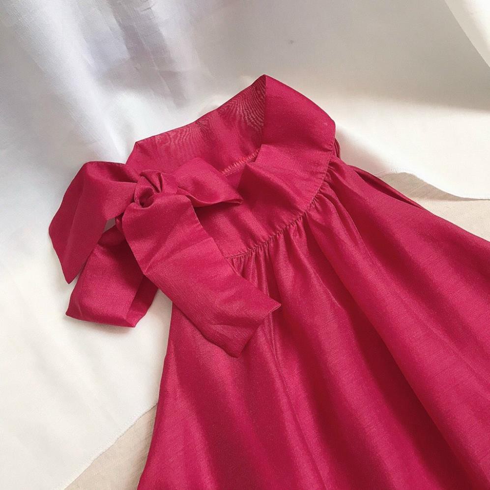 Đầm Cổ Yếm Đỏ- Váy Nữ Cổ Nó Nơ Cực Chất- Kiểu Dáng Hiện Đại, Sang Chảnh Phù Hợp Cho Các Nàng Đi Làm, Dạo Phố, Dự Tiệc !