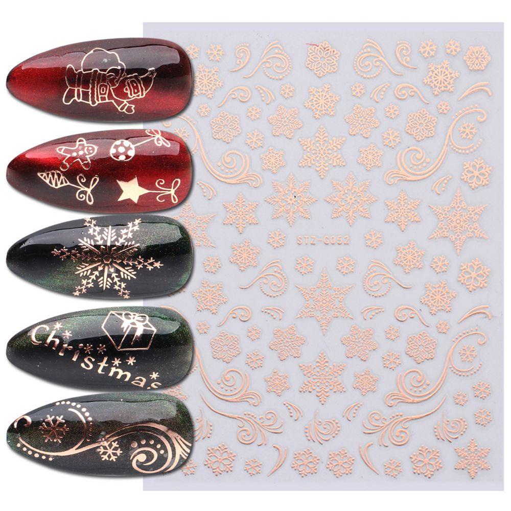 XIANTIN Set 1 / 9 Tấm Hình Dán 5D Họa Tiết Hoa Tuyết Tuần Lộc / Hươu / Cây Cối