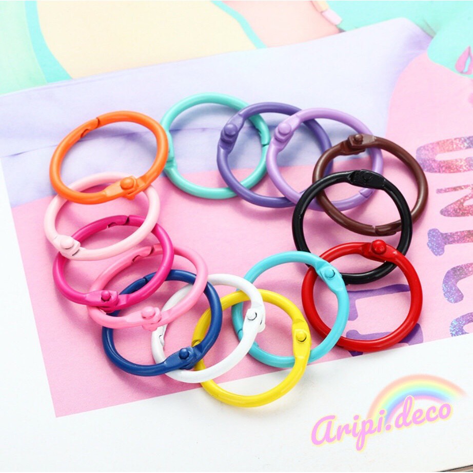 Khoen tròn mỏng mở kim loại mạ sơn N8/ Nguyên liệu làm phụ kiện handmade resin trang trí