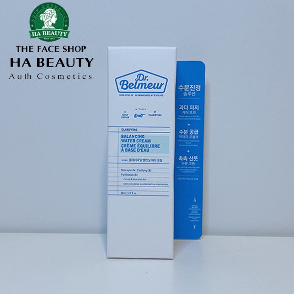 Kem dưỡng ẩm cho da mụn dầu hỗn hợp phục hồi da nhạy cảm The Face Shop Dr Belmeur Clarifying Balancing Water Cream 80ml