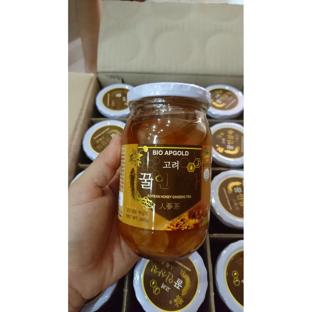 Sâm tươi thái lát ngâm mật ong Bio ApGold Hàn Quốc Mẫu Mới (580g) date tháng 2 2023 | BigBuy360 - bigbuy360.vn