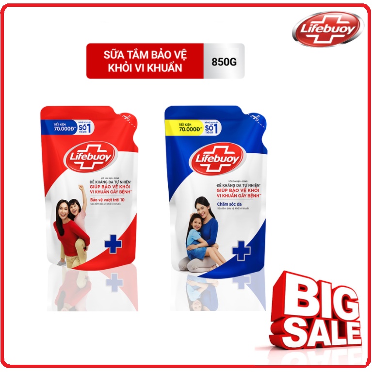 Sữa Tắm LIFEBUOY Diệt Khuẩn Túi 850g