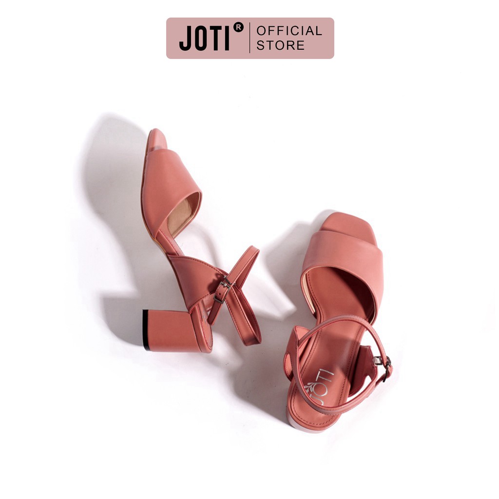 JOTI Giày Sandal Cao Gót Nữ Celina 3222VN5 2021 - Mũi Vuông Quai Ngang Bản To Đế Trụ 5cm - Mang Đi Làm Công Sở Du Lịch
