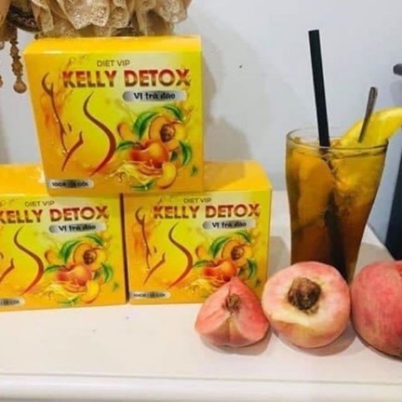 Combo 2hộp TRÀ ĐÀO giảm cân kelly detox