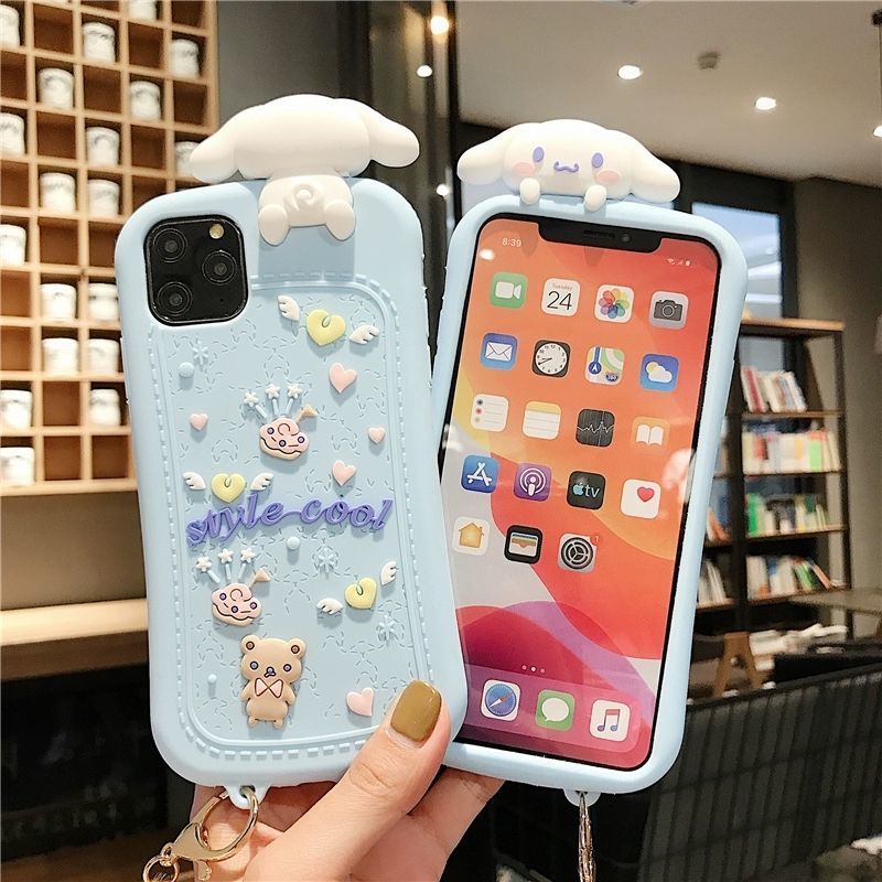 Ốp điện thoại silicon in hình con chó trắng xinh xắn cho Iphone 12promax 11promax 7plus 8 13promax Xs Xr