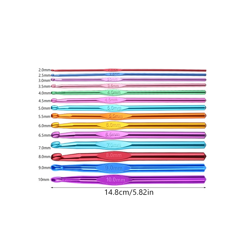 Set 8 Kim Đan Len Bằng Nhôm Nhiều Kích Cỡ Màu Sắc Ngẫu Nhiên