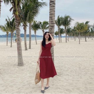 Váy maxi hai dây hở lưng (tặng kèm dán ngực)