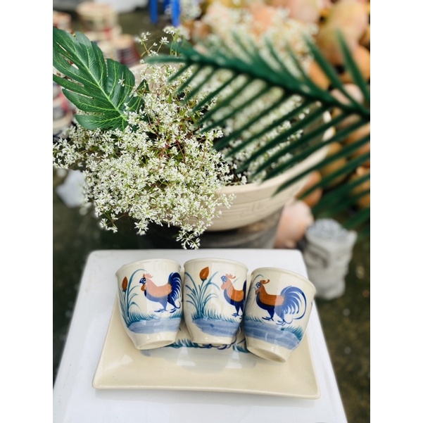 Ly Gà Cao Vẽ Tay Cao 10*9cm