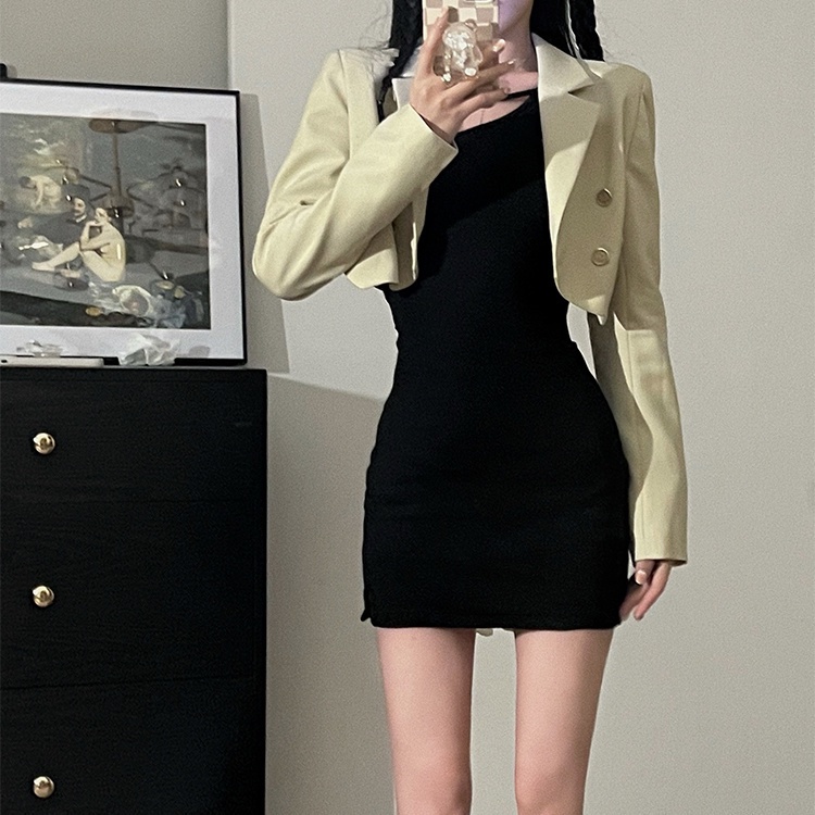 COZOKC Đầm Dài Tay Trễ Vai Phối Nơ Xinh Xắn Dành Cho Nữ