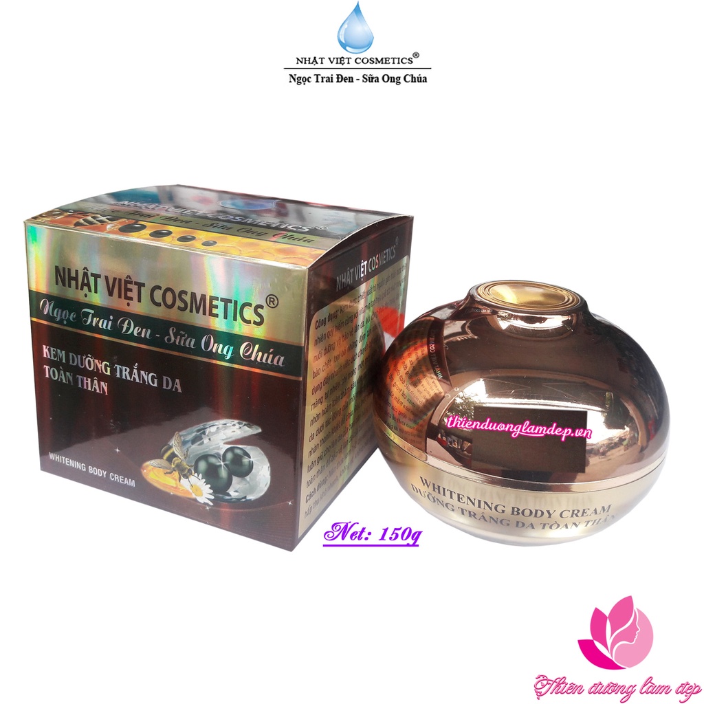Kem dưỡng trắng da toàn thân Cao cấp N.gọc trai đen - Sữa ong chúa NHẬT VIỆT - 150g