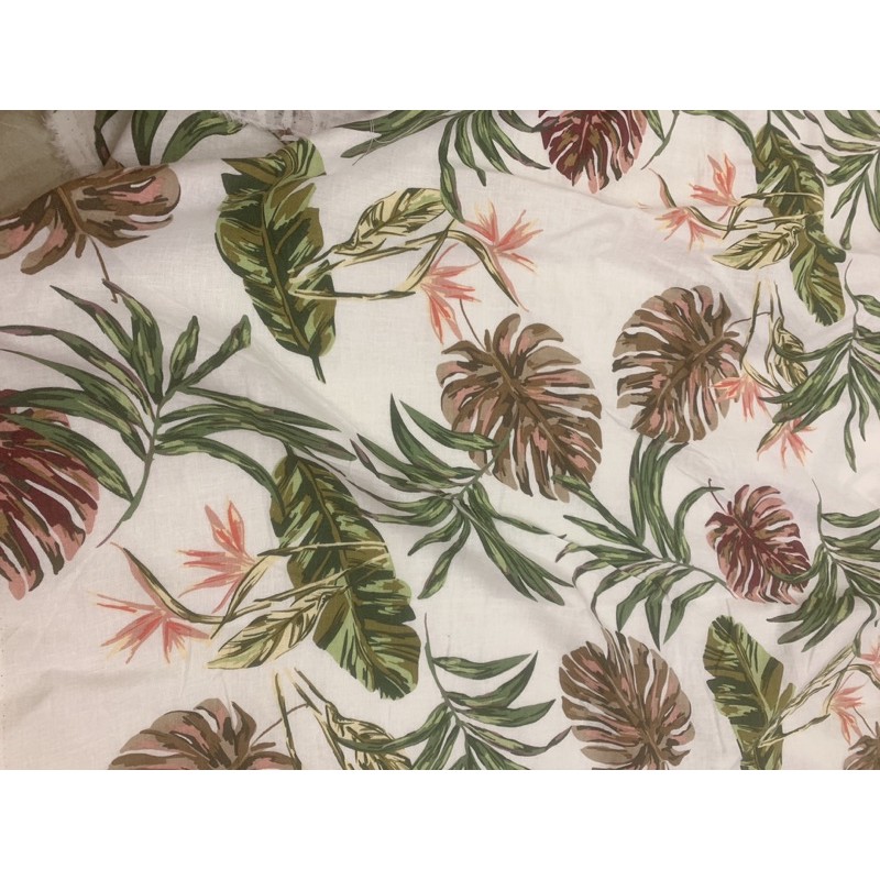 Vải linen hình lá