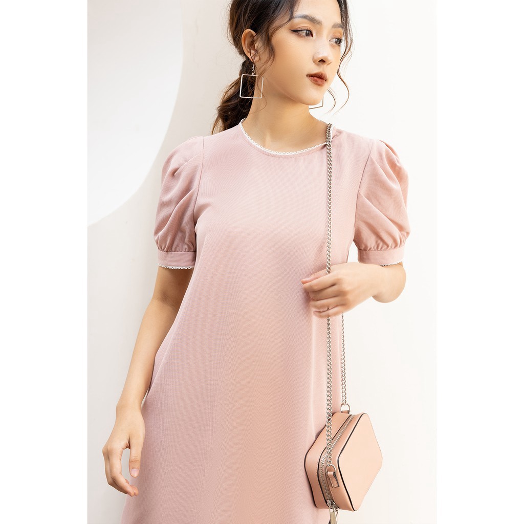 Đầm suông ngắn tay viền cổ ren 20Again DXA0605 | BigBuy360 - bigbuy360.vn
