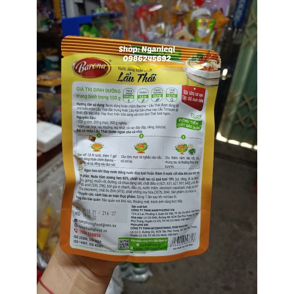 Nước dùng hoàn chỉnh Lẩu Thái Barona 180g