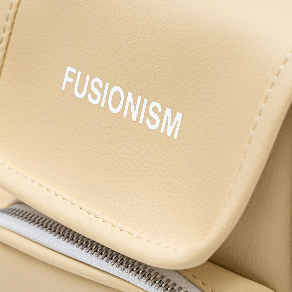 Túi Đeo Chéo Da Fusionism - Leather Bag - Màu Kem - Unisex