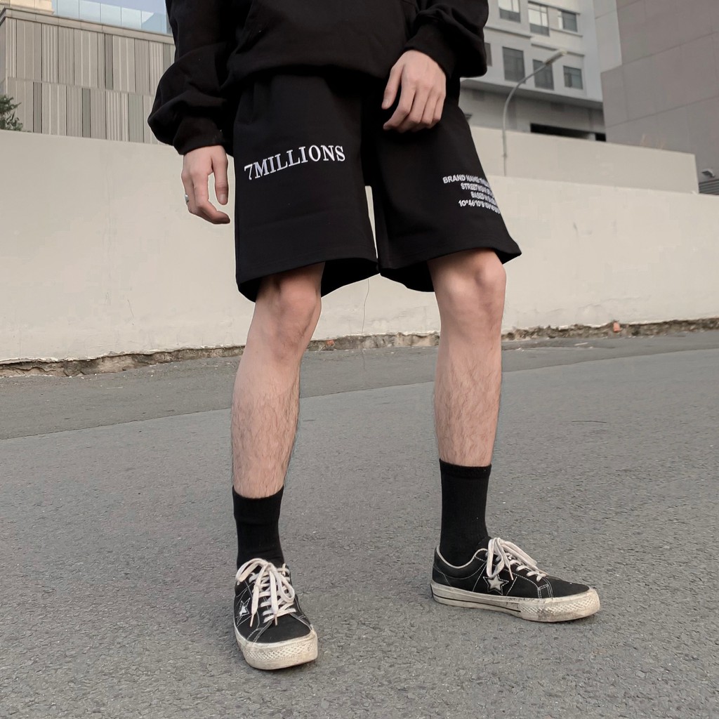 Quần short 7millions Basic Typography White - Đen | BigBuy360 - bigbuy360.vn