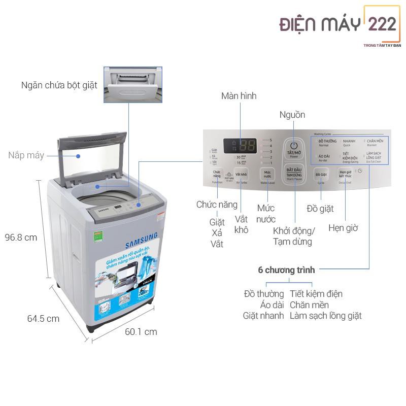 [Freeship HN] Máy giặt cửa trên 9KG Samsung WA90M5120SG/SV chính hãng