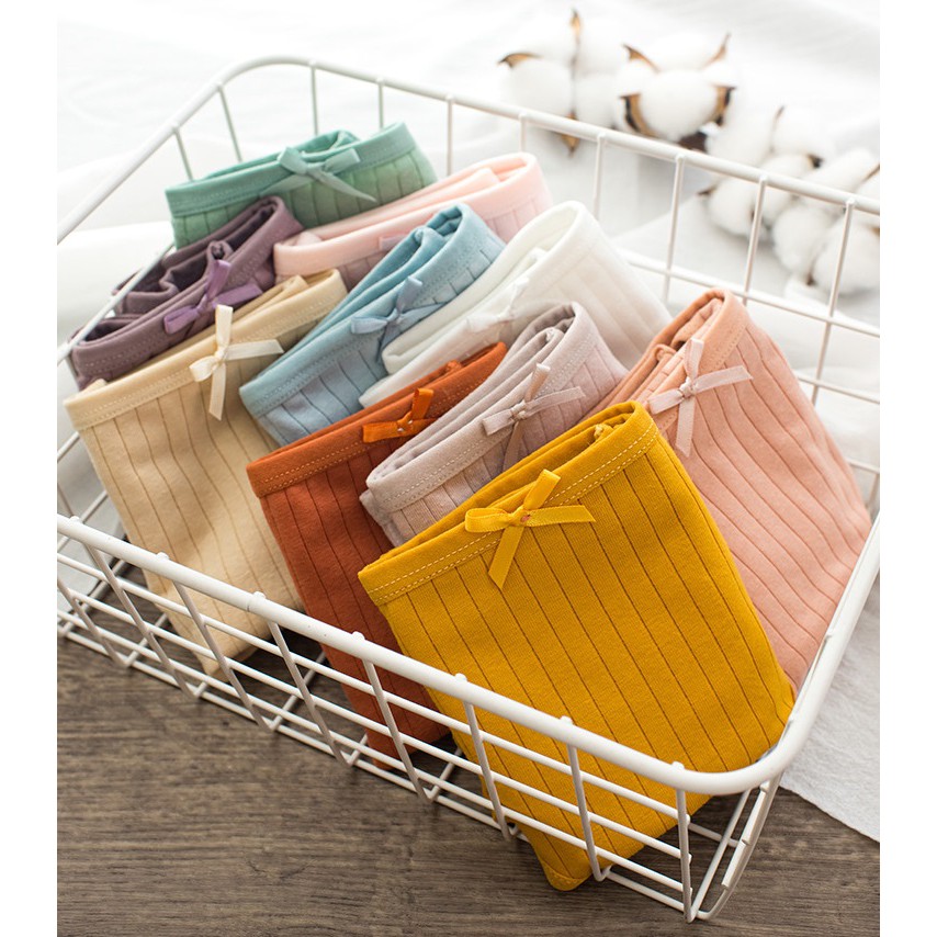 Quần Lót Cotton Bông Gân Nơ Xuất Nhật QL66