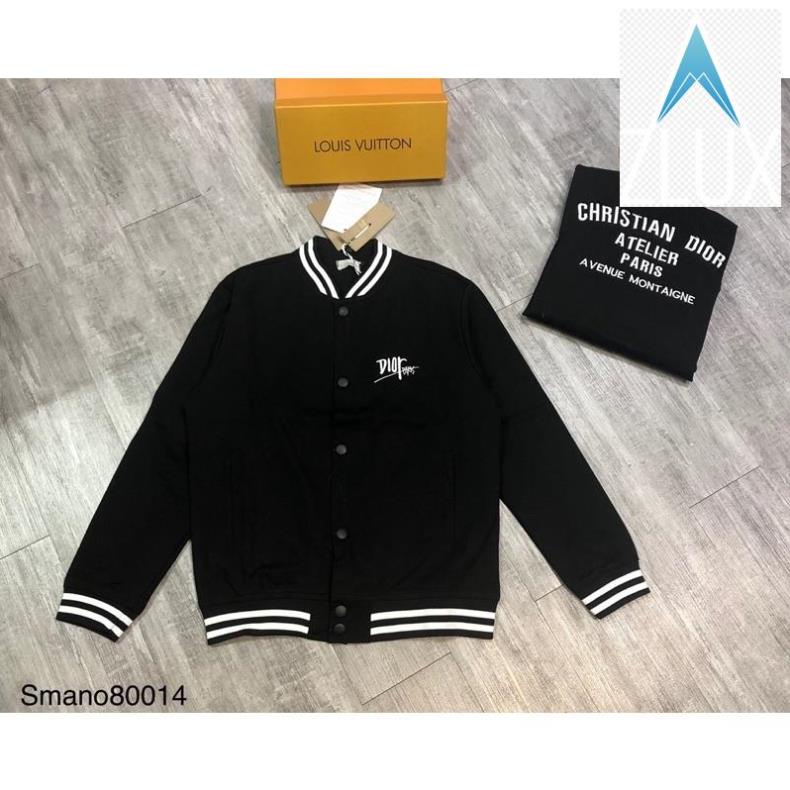 Áo Khoác Nỉ Bomer 2 lớp Thêu Chữ Di.or - Áo Bomber D.i.o.r Nam