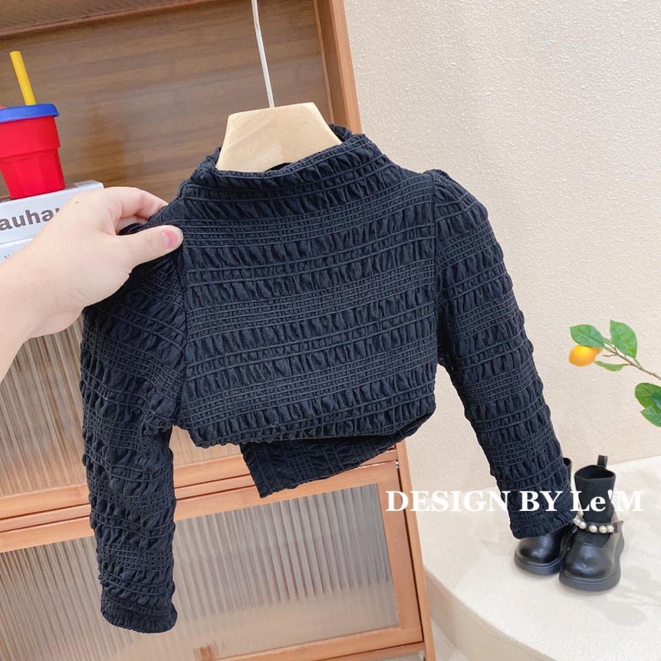 Áo thun hai lớp bằng vải nỉ ấm áp phong cách phương Tây thời trang mùa đông mới cho bé gái 2021
