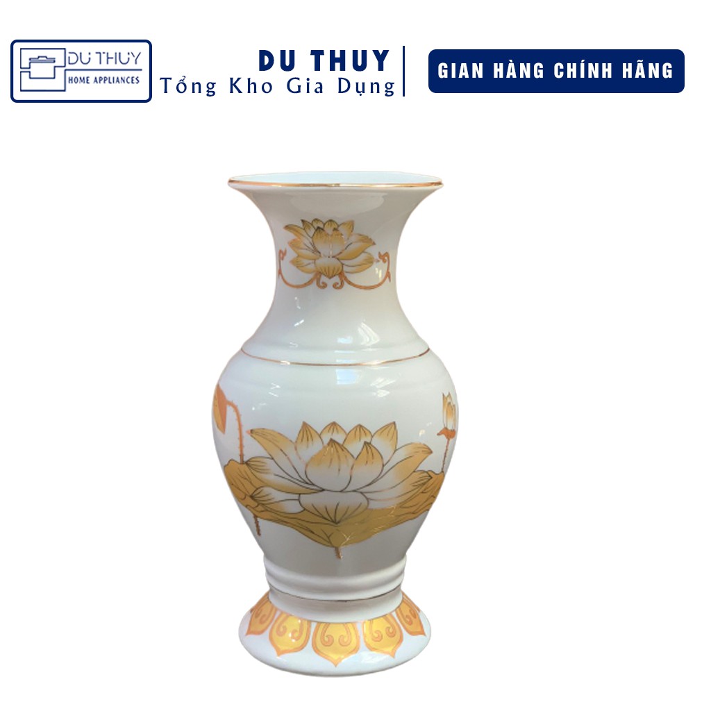 [SET BÁN LẺ] Bộ đầy đủ đồ thờ cúng sen vàng họa tiết tinh xảo, chất liệu sứ tráng men