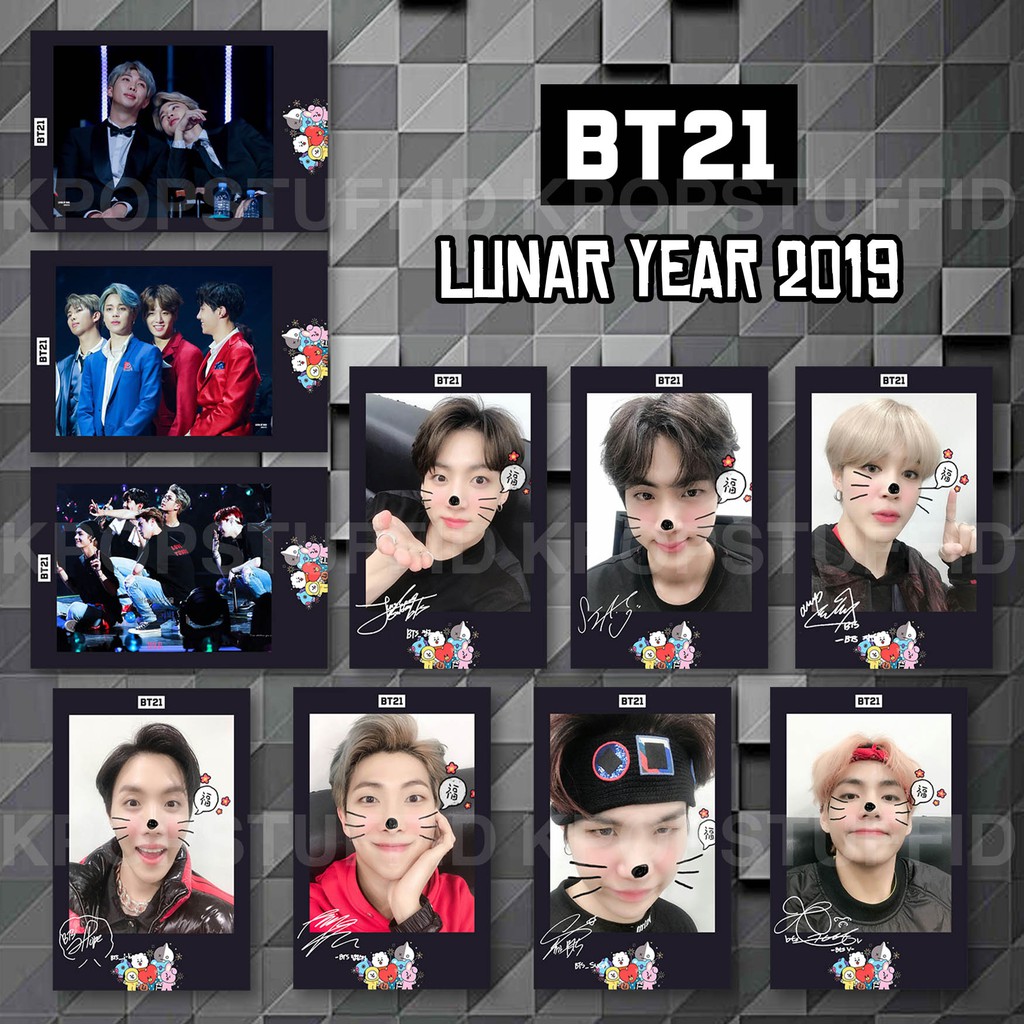 Quạt Mini A039 Polaroid Kpop Bts Bt21 Lunar Năm 2019